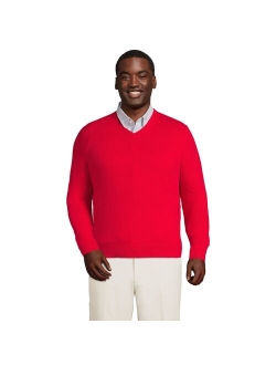 Big & Tall Lands' Fine Gauge Cashmere V-neck Sweater