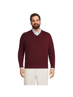 Big & Tall Lands' Fine Gauge Cashmere V-neck Sweater