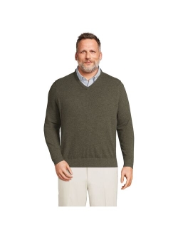 Big & Tall Lands' Fine Gauge Cashmere V-neck Sweater