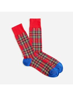 Holiday plaid dress socks