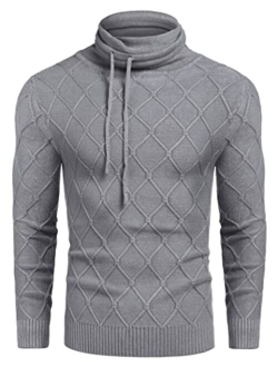 Men's Slim fit Turtleneck Sweater Casual Knitted Long Sleeve Basic Thermal Pullover Sweaters