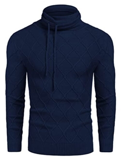 Men's Slim fit Turtleneck Sweater Casual Knitted Long Sleeve Basic Thermal Pullover Sweaters