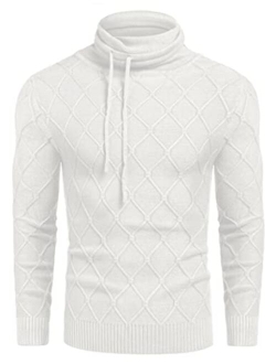 Men's Slim fit Turtleneck Sweater Casual Knitted Long Sleeve Basic Thermal Pullover Sweaters