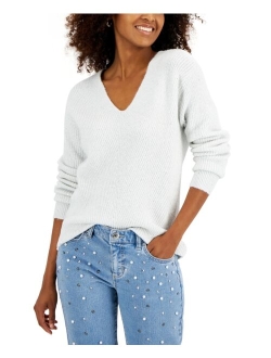 Women's Sequined V-Neck Sweater, Created for Macy's