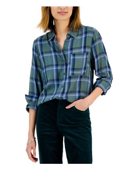 STYLE & CO Women's Plaid Shirt, Created for Macy's