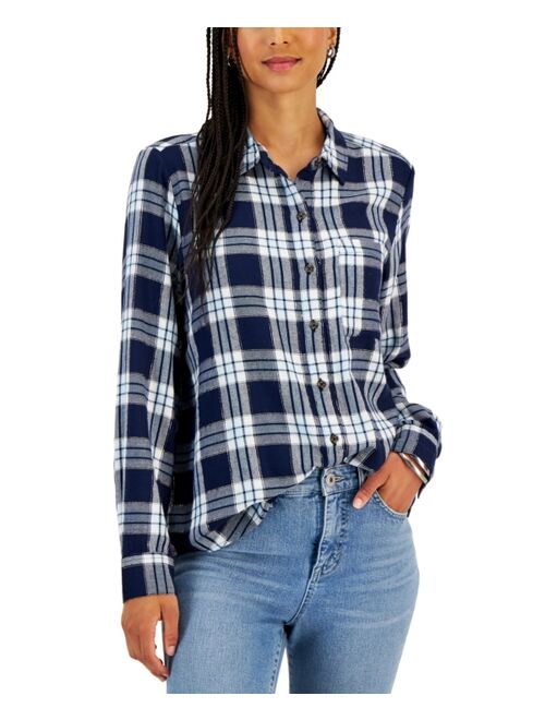 STYLE & CO Women's Plaid Shirt, Created for Macy's