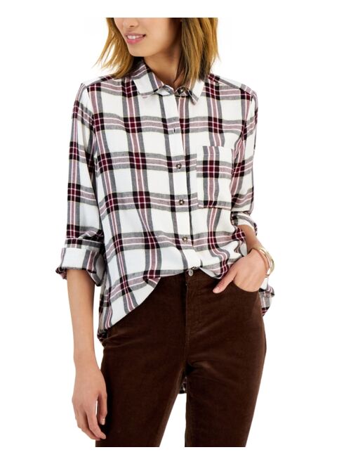 STYLE & CO Women's Plaid Shirt, Created for Macy's