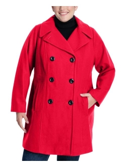 Plus Size Double-Breasted Peacoat, Created for Macy's