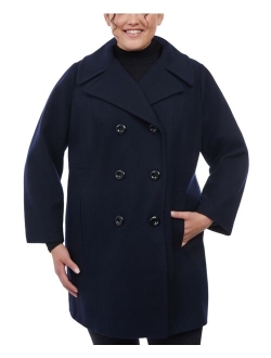 Plus Size Double-Breasted Peacoat, Created for Macy's