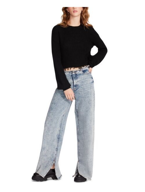 STEVE MADDEN Women's Camille Raw-Hem Sweater