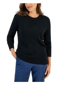 KAREN SCOTT Women's Cable-Knit Sweater, Created for Macy's