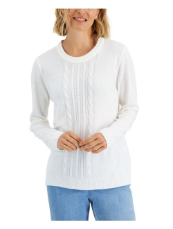 KAREN SCOTT Women's Cable-Knit Sweater, Created for Macy's