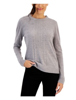 KAREN SCOTT Women's Cable-Knit Sweater, Created for Macy's