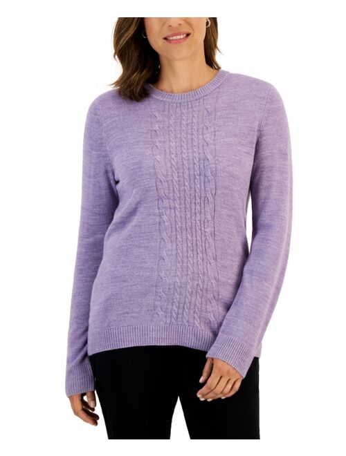 KAREN SCOTT Women's Cable-Knit Sweater, Created for Macy's