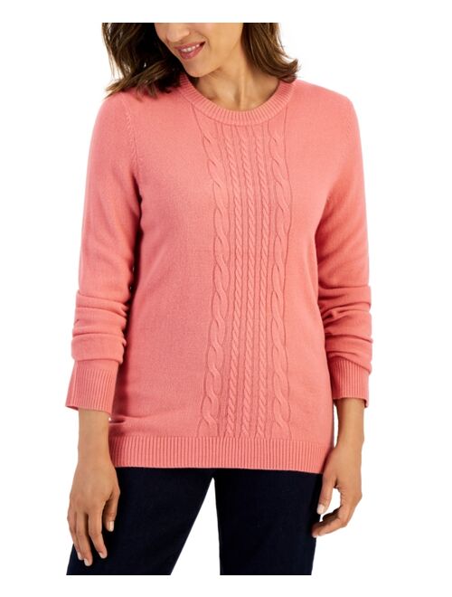 KAREN SCOTT Women's Cable-Knit Sweater, Created for Macy's