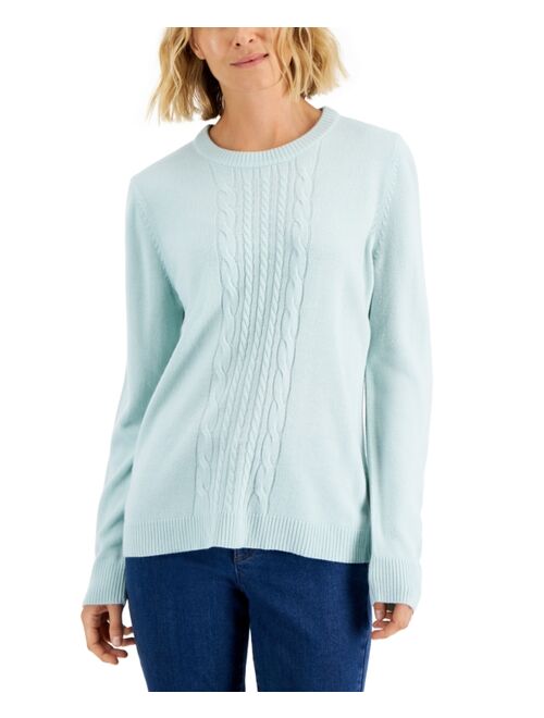 KAREN SCOTT Women's Cable-Knit Sweater, Created for Macy's