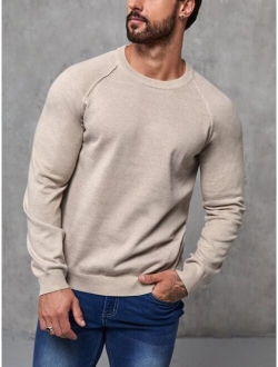 Men Solid Raglan Sleeve Sweater