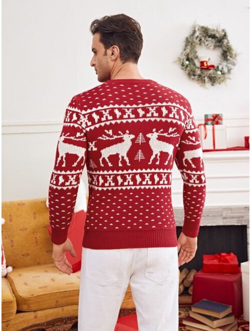 Shein Men Christmas Pattern Sweater