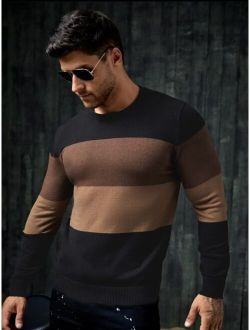 Men Color Block Sweater