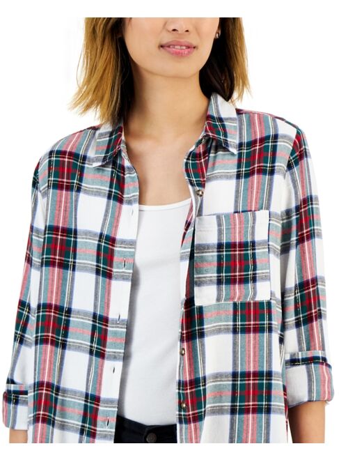 STYLE & CO Petite Plaid Perfect Shirt, Created for Macy's