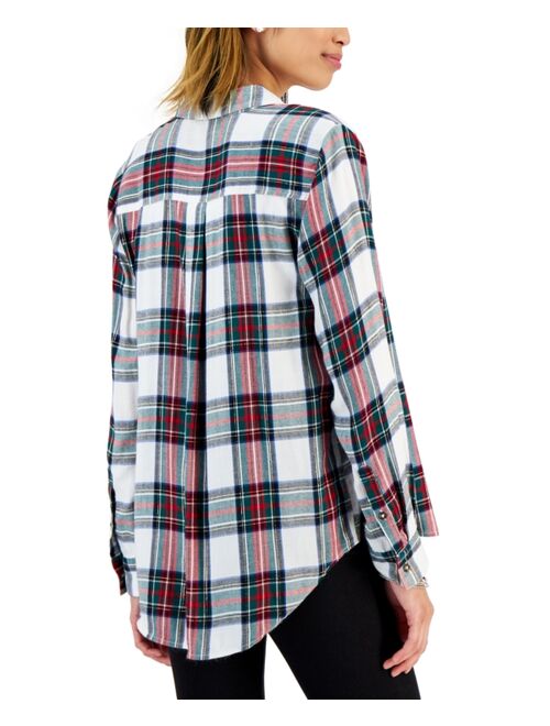 STYLE & CO Petite Plaid Perfect Shirt, Created for Macy's