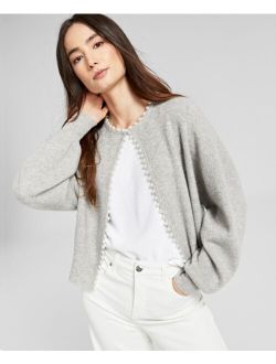 Imitation Pearl-Trimmed Cashmere Cardigan, Created for Macy's