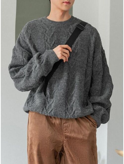 Buy DAZY Men Cable Knit Drop Shoulder Sweater online | Topofstyle