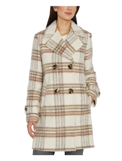 Women's Double-Breasted Plaid Coat