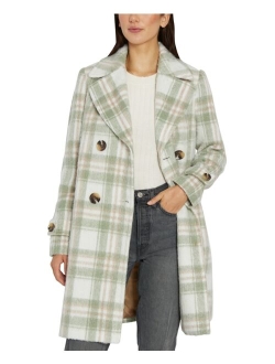 Women's Double-Breasted Plaid Coat