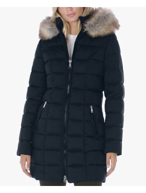 LAUNDRY BY SHELLI SEGAL Women's Faux-Fur-Trim Hooded Puffer Coat