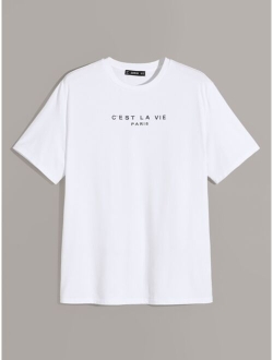 Men Slogan Graphic Top