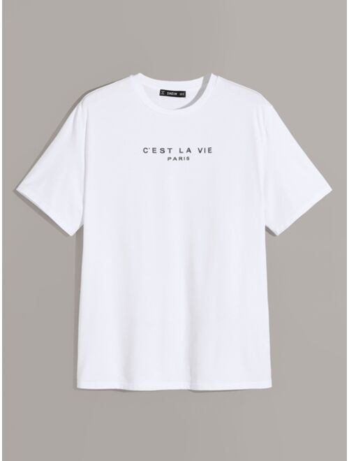 SHEIN Men Slogan Graphic Top