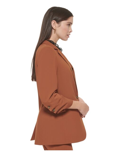 CALVIN KLEIN Women's 3/4 Sleeve One Button Blazer