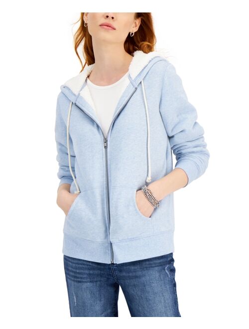 STYLE & CO Sherpa Lined Zip-Up Hoodie, Created for Macy's