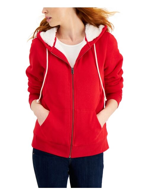 STYLE & CO Sherpa Lined Zip-Up Hoodie, Created for Macy's