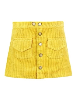 WELAKEN Girls and Toddler's Corduroy Short Mini Skirt