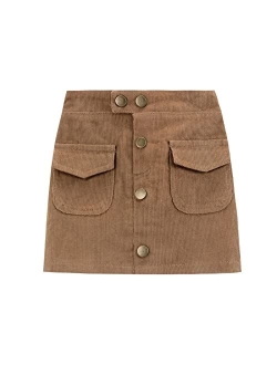 WELAKEN Girls and Toddler's Corduroy Short Mini Skirt