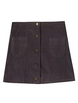 WELAKEN Girls and Toddler's Corduroy Short Mini Skirt