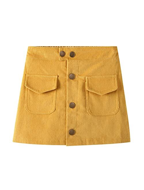 WELAKEN Girls and Toddler's Corduroy Short Mini Skirt