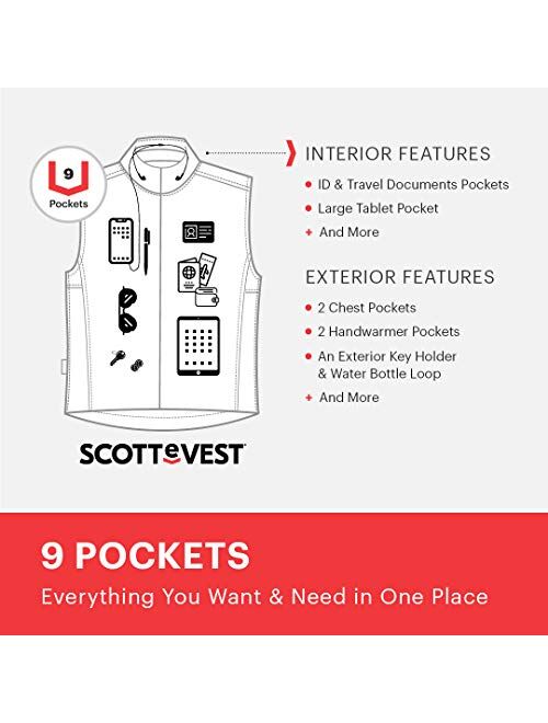 SCOTTeVEST Women's 101 Travel Vest | 9 Concealed Pockets | Anti-Pickpocket