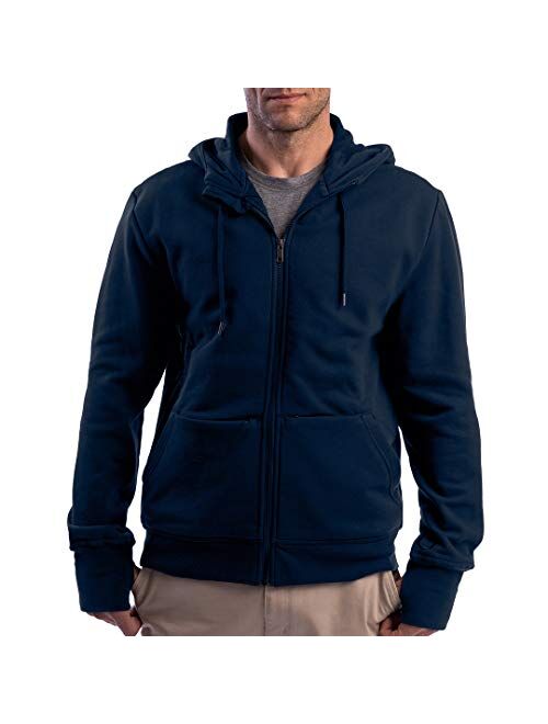 SCOTTeVEST Men's Hoodie Cotton Zip Sweatshirt | 21 Pockets | Anti-Pickpocket