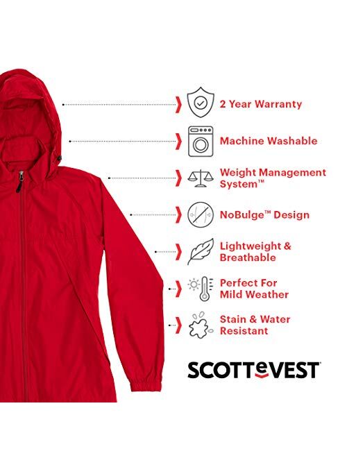 SCOTTeVEST Women's Pack Windbreaker Travel Jacket | 19 Pockets | Anti-Pickpocket