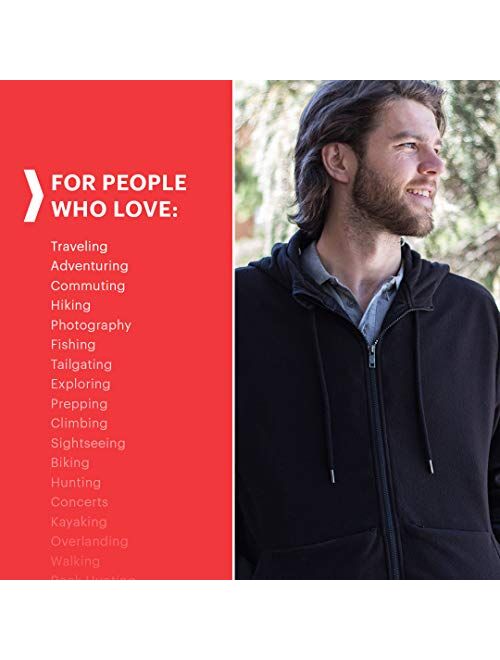 SCOTTeVEST Men's Travel Hoodie Microfleece | 21 Secure Pockets | Anti-Pickpocket