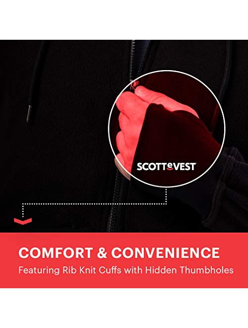 SCOTTeVEST Men's Travel Hoodie Microfleece | 21 Secure Pockets | Anti-Pickpocket