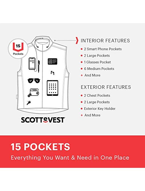 SCOTTeVEST Women's Fireside Fleece Travel Vest | 15 Pockets | Anti-Pickpocket