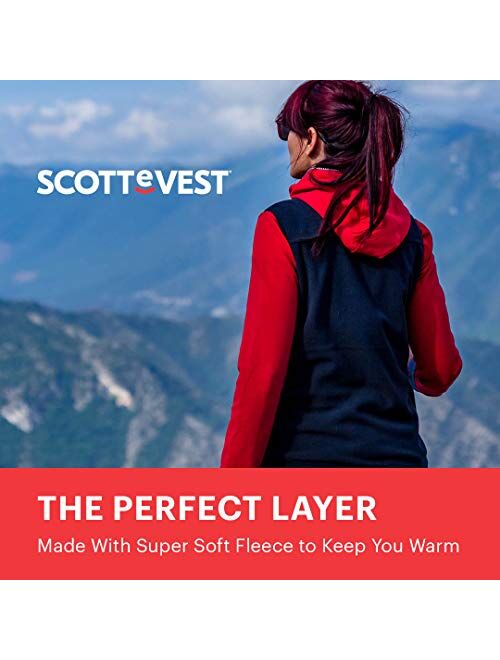 SCOTTeVEST Women's Fireside Fleece Travel Vest | 15 Pockets | Anti-Pickpocket