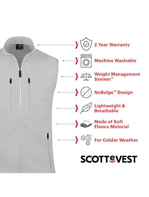 SCOTTeVEST Women's Fireside Fleece Travel Vest | 15 Pockets | Anti-Pickpocket