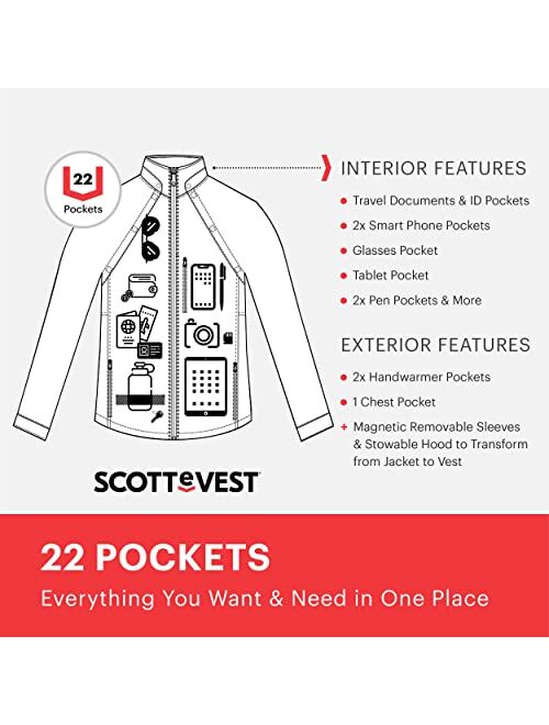 SCOTTeVEST Men's Tropiformer 3D Travel Jacket | 22 Pockets | Anti-Pickpocket