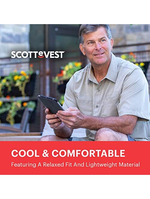 SCOTTeVEST Men's Beachcomber Travel Shirt | 7 Secure Pockets | Anti-Pickpocket