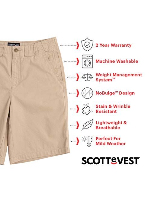 SCOTTeVEST Men's Hidden Cargo Shorts | 8 Concealed Pockets | Anti-Pickpocket